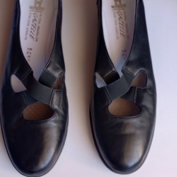 Mephisto Shoes - Mephisto Gazelle Black Leather Wedge